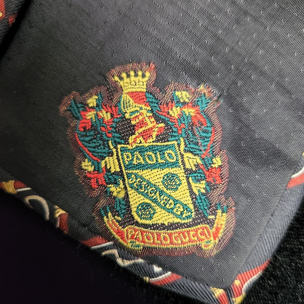 GUCCI silk horsebit print tie - Picture 5 of 6